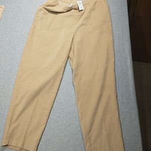 Orvis Pants Womens XLarge Brown Elastic Waist Cotton Pockets.